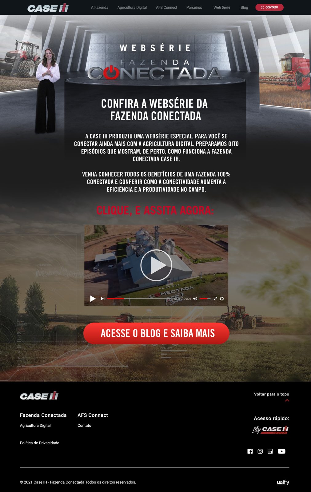 Case IH web series landing page, full desktop layout