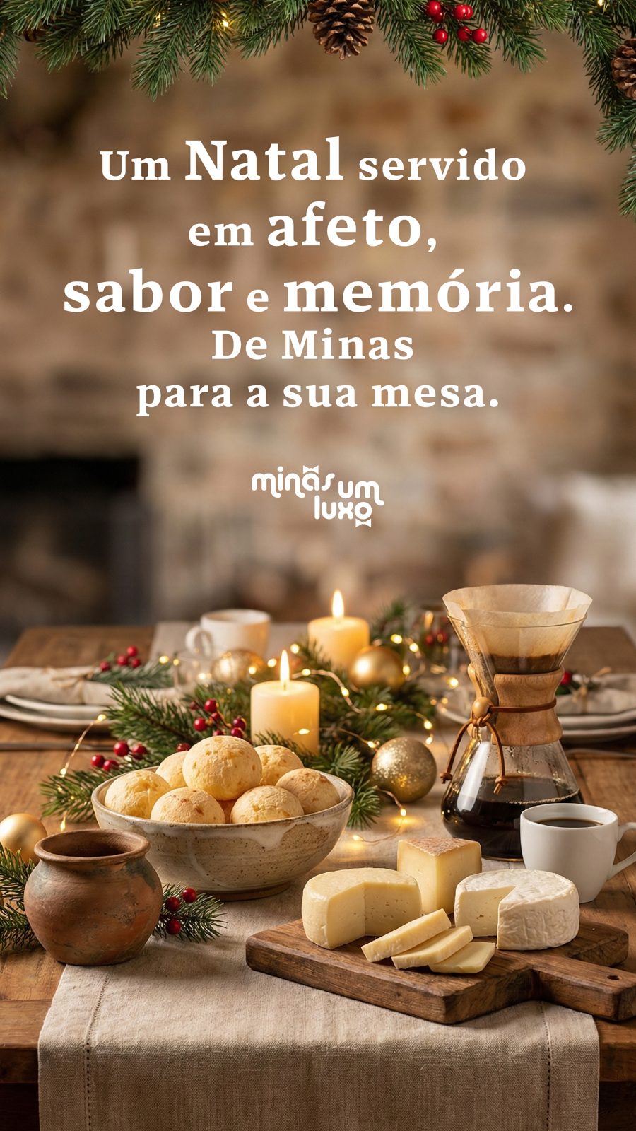 Christmas story with holiday table
