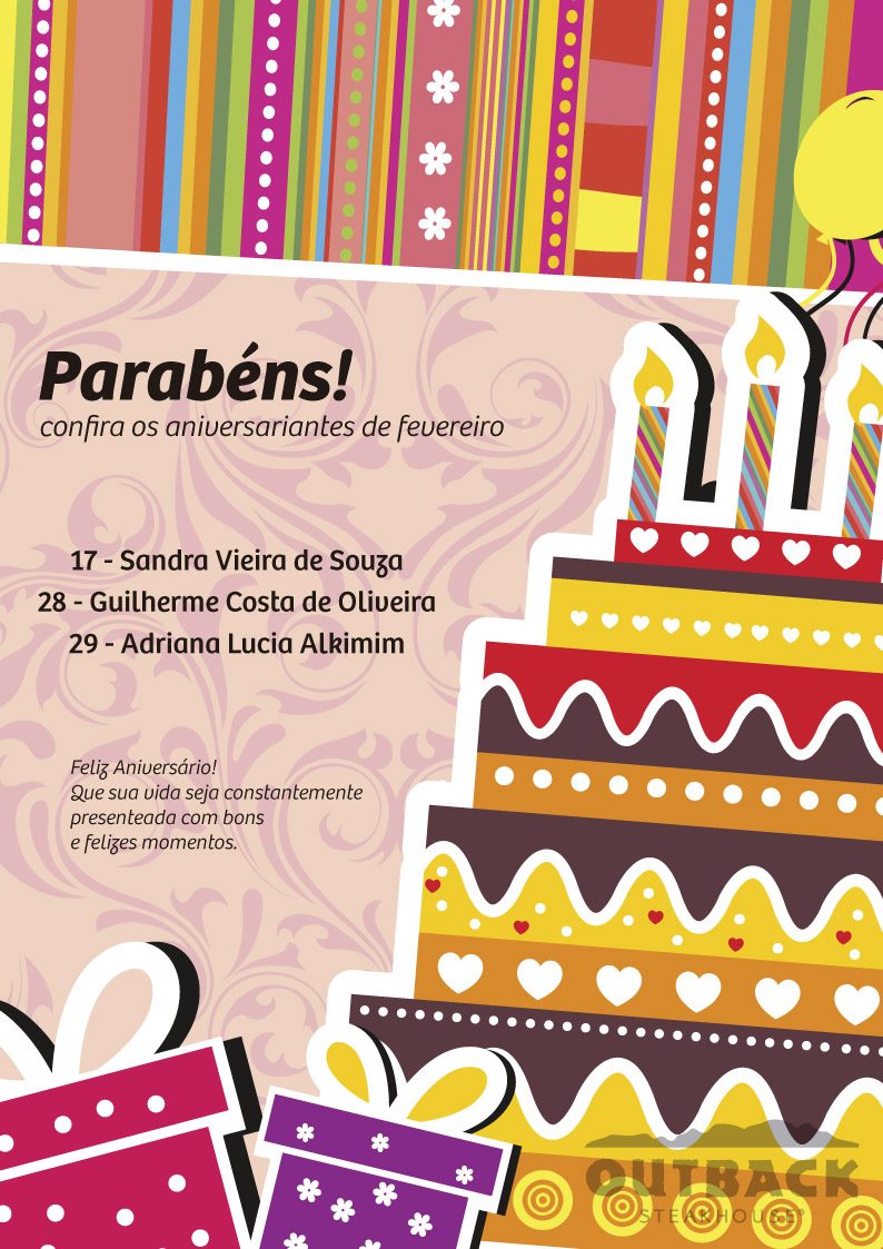 Birthday page with a tall illustrated cake