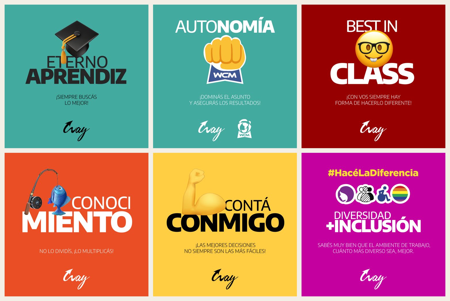 Six Spanish-language Way e-cards