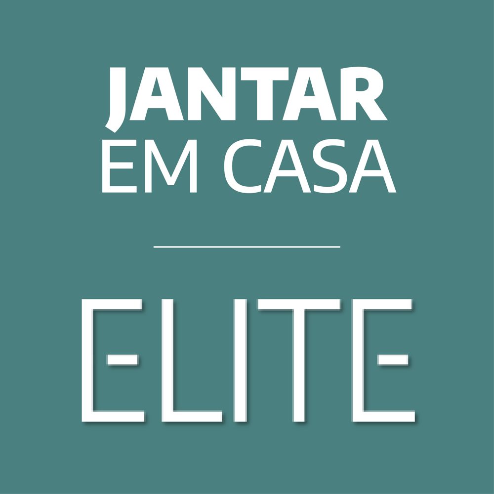 Teal Spotify cover reading Jantar em Casa, Elite