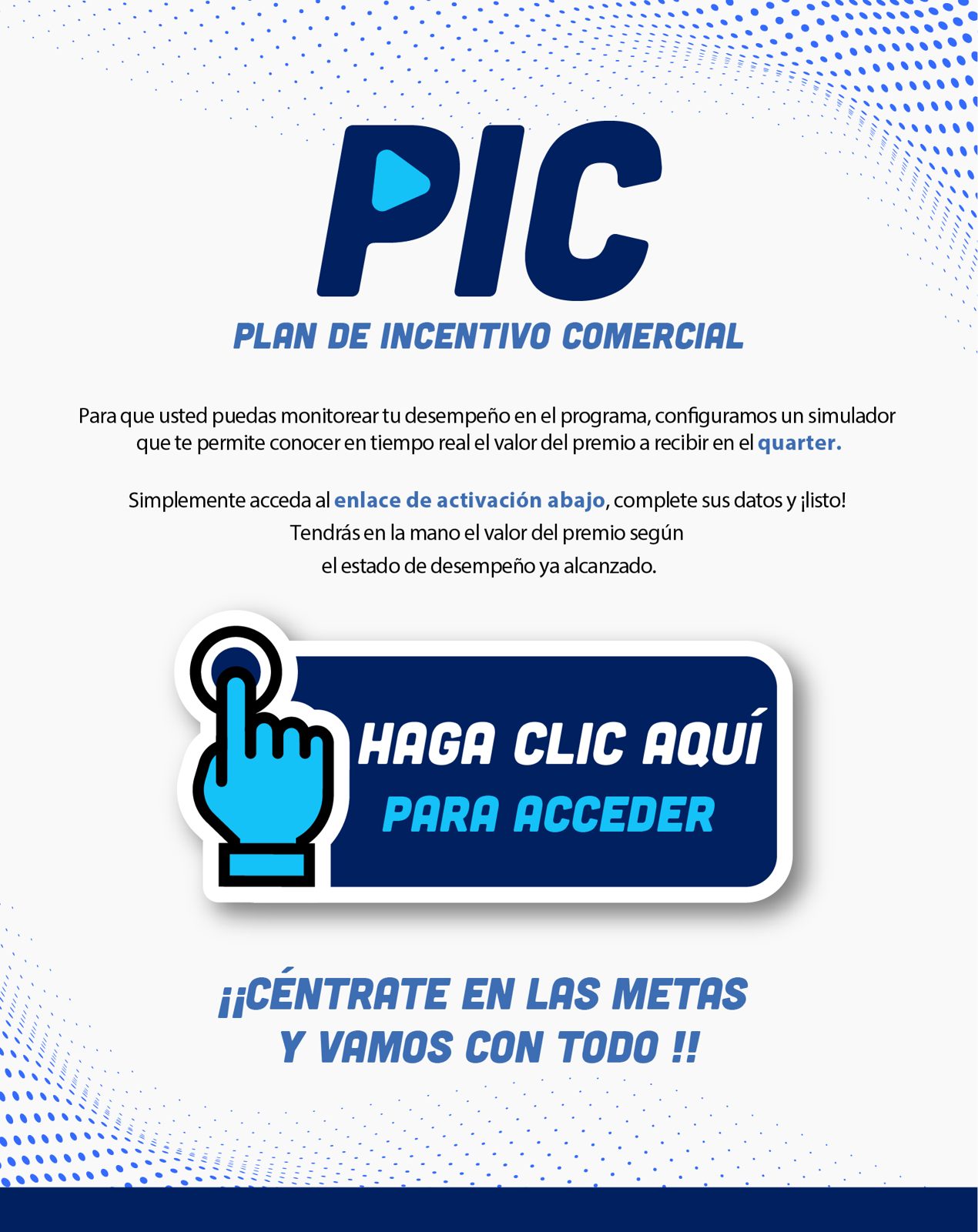PIC simulator e-mail in Spanish with a big click button