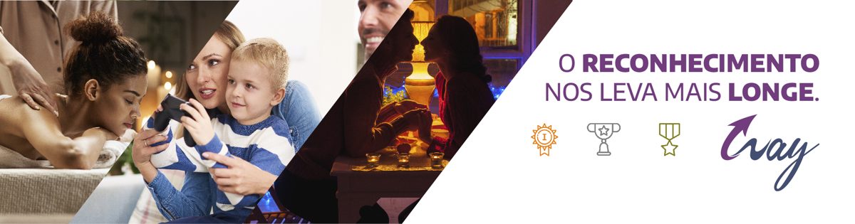 Way intranet banner with family photos and a purple diagonal